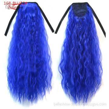 Hot sell kinky straight wrap around ponytail hair piece Ponytail kinky straight Wrap ponytail Hairponytail synthetic